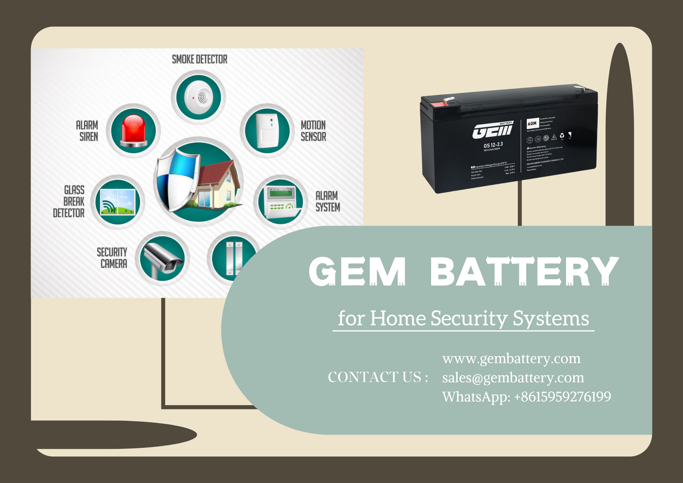 Batterie des systèmes de sécurité à domicile