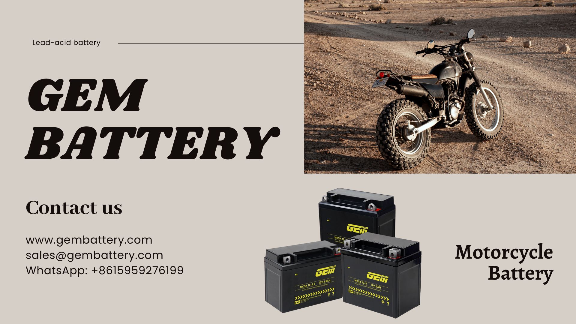 Batterie de moto de sport électrique série MCSA