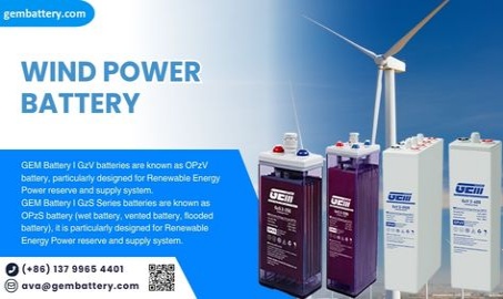 Batteries GEMBATTERY pour systèmes de stockage d'énergie éolienne – Une alimentation fiable pour les applications éoliennes durables